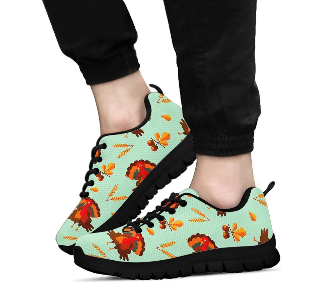 Turkey Thankgiving Print Pattern Sneaker Shoes For Men Women