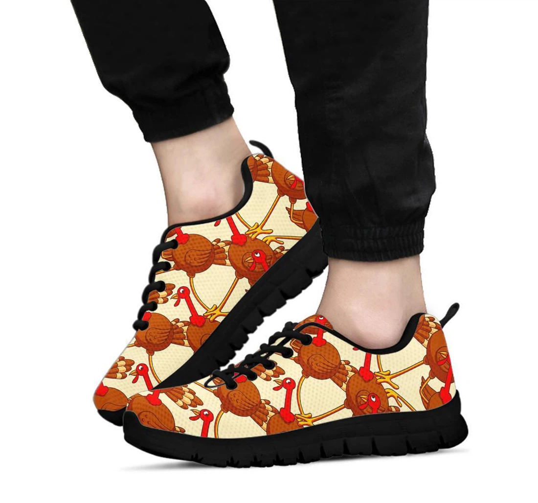 Turkey Thankgiving Pattern Print Sneaker Shoes For Men Women