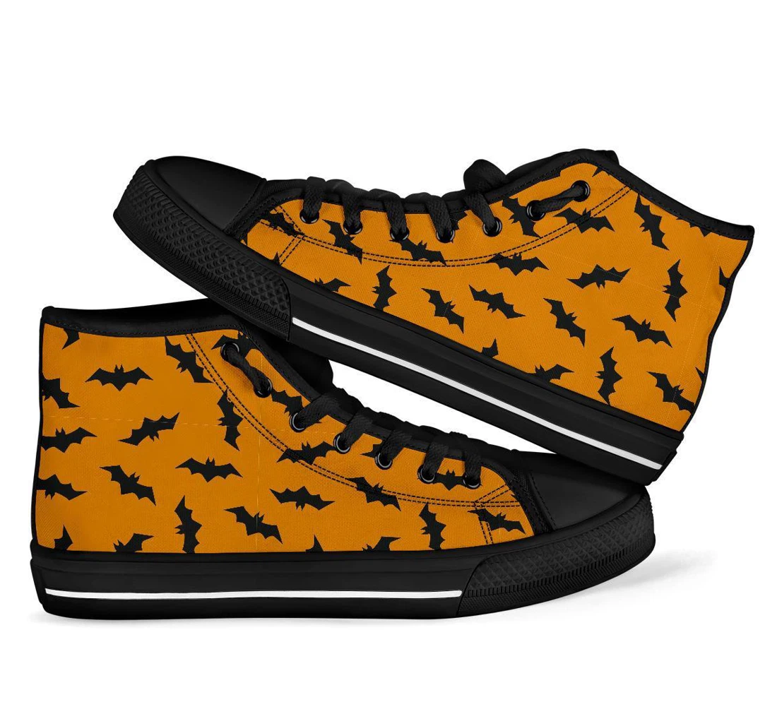 Bat Halloween Pattern Print Men Women's High Top Shoes