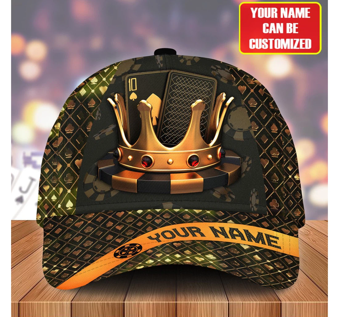 Personalized Name Poker King Of Poker Gift For Poker Player Unisex Snapback, Classic Baseball Cap