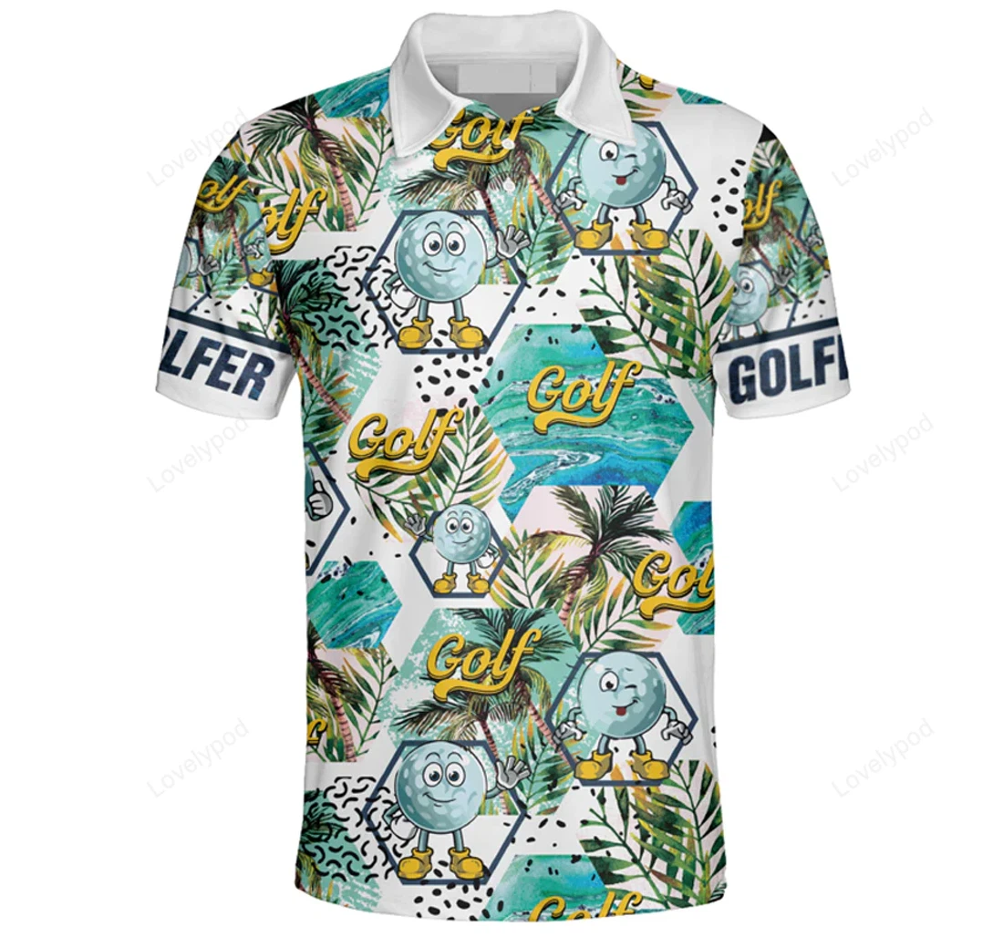 Personalized Men’s Style Golf Polo Moisturewicking Shortsleeve Skew Collar Gift Gy Hawaiian Shirt, Button Up Aloha Shirt For Men, Women