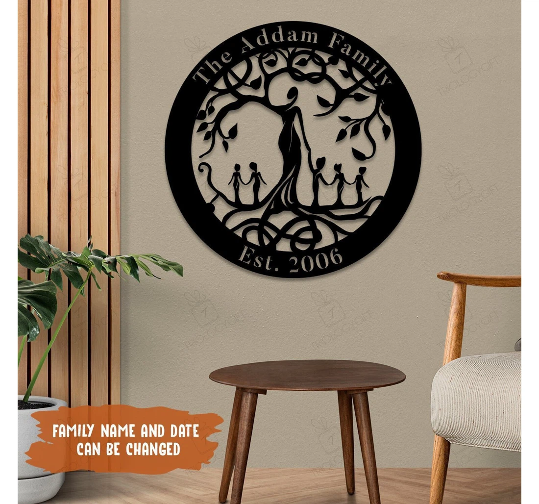 Personalized Metal Sign - Custom Name Tree Of Life Art Plaque Mother's Day MonoGram