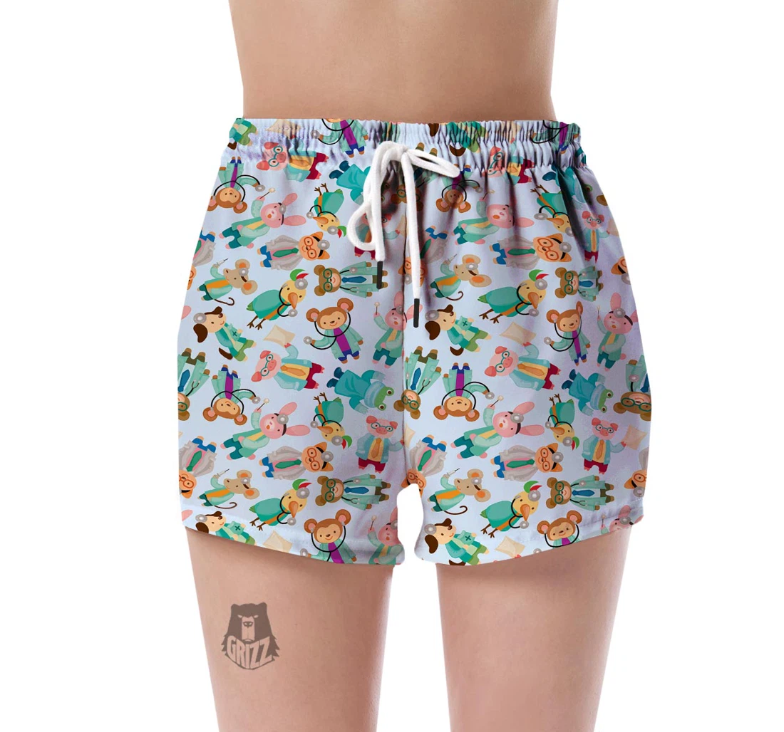 Personalized Animal Nurse Pattern Print Women's Shorts