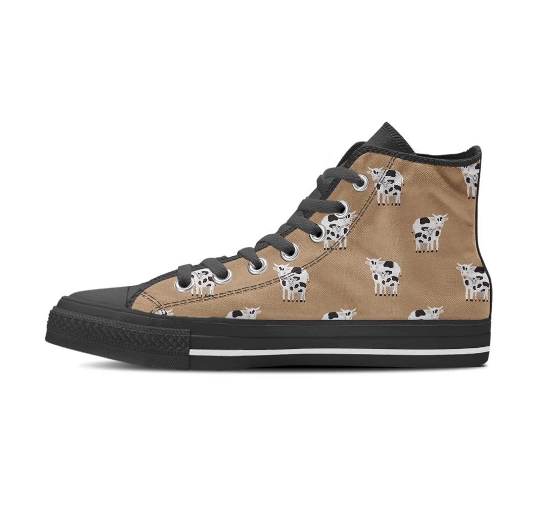 Cow Family Print Men's High Top Shoes