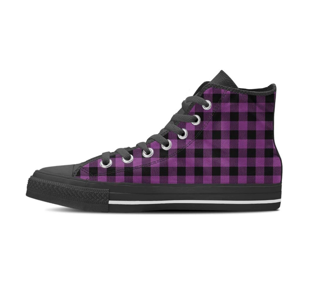 Purple Plaid Women's High Top Shoes