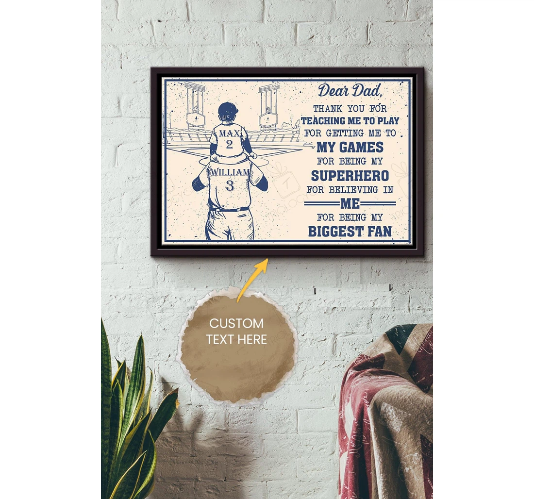 Poster, Canvas - Dear Dad Quotes Personalized Father Daddy Dad Father's Day Matte S Print Framed Wall Art