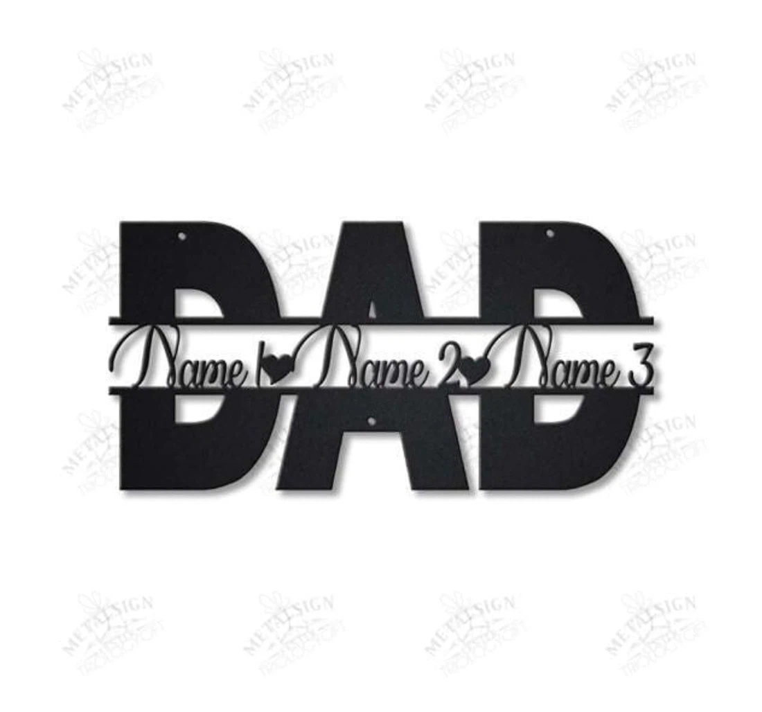 Personalized Metal Sign - Fathere??s Day Dad With Name Personalized House MonoGram