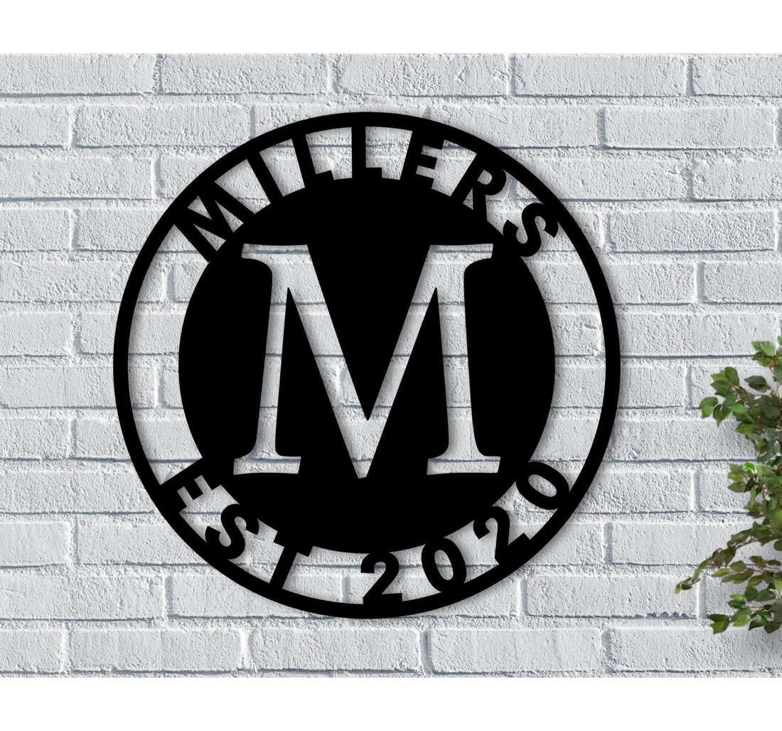 Personalized Metal Sign - Personalized Family Name Wedding Family Name MonoGram