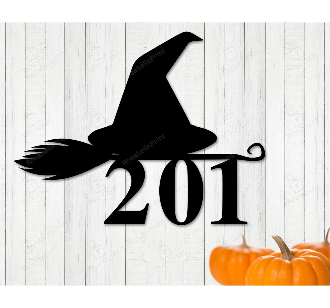 Personalized Metal Sign - Halloween Witch Halloween Halloween Witch Hat Fall Halloween Witch Witch Address Witch MonoGram