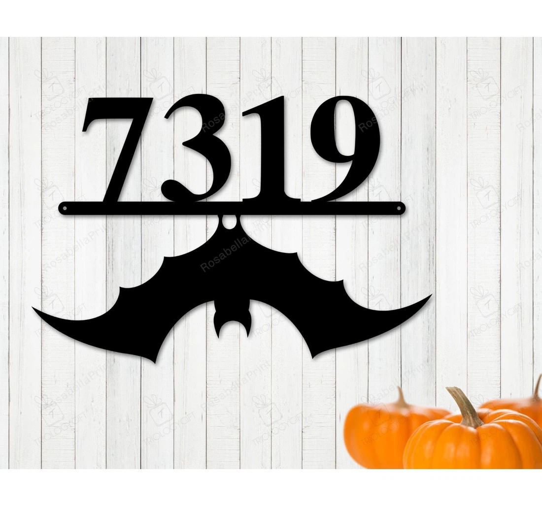 Personalized Metal Sign - Halloween Bat Halloween Halloween Bat Fall Halloween Address Bat Address Bat Bat MonoGram