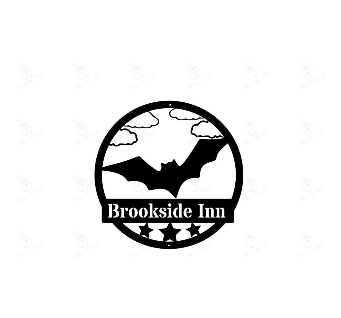 Personalized Metal Sign - Bat Name Halloween Halloween Bats Door MonoGram