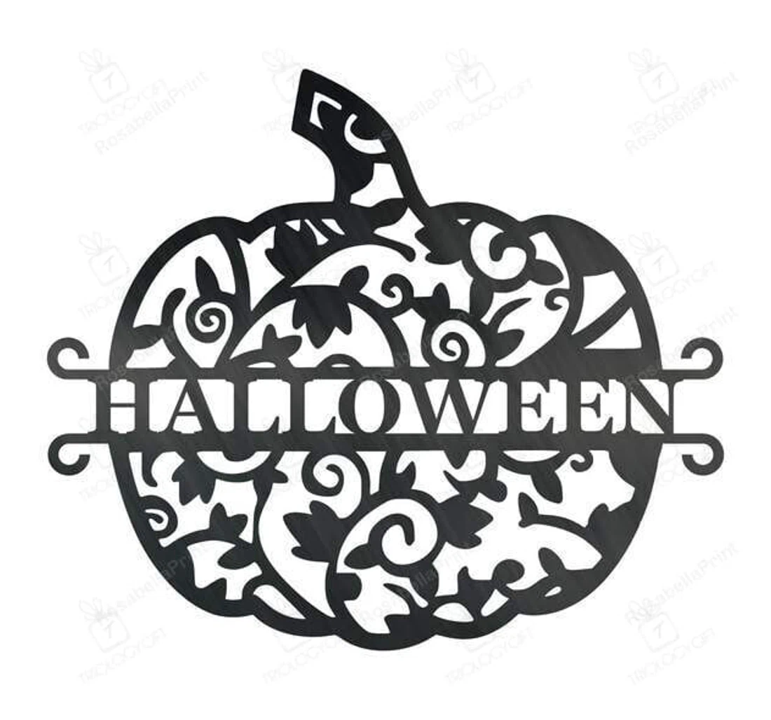 Personalized Metal Sign - Pumpkin Halloween Customized Custom Custom MonoGram