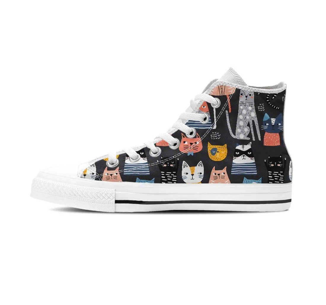 Cat Style Print Women's High Top Shoes