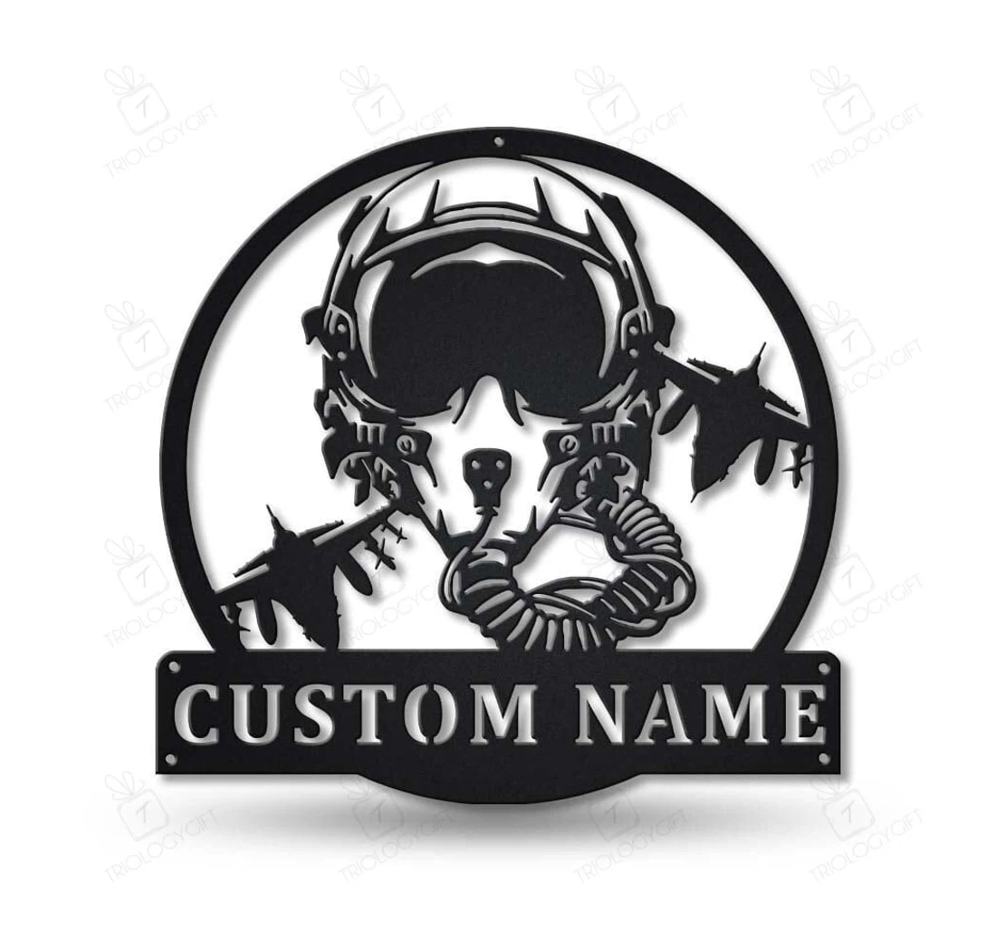 Personalized Metal Sign - Personalized Fighter Pilot Art Custom Fighter Pilot Fighter Pilot MonoGram