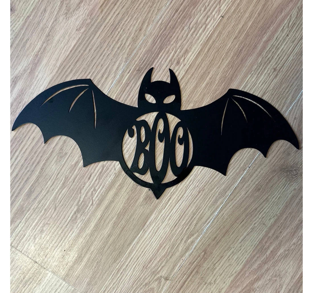 Personalized Metal Sign - Bat Boo Halloween MonoGram