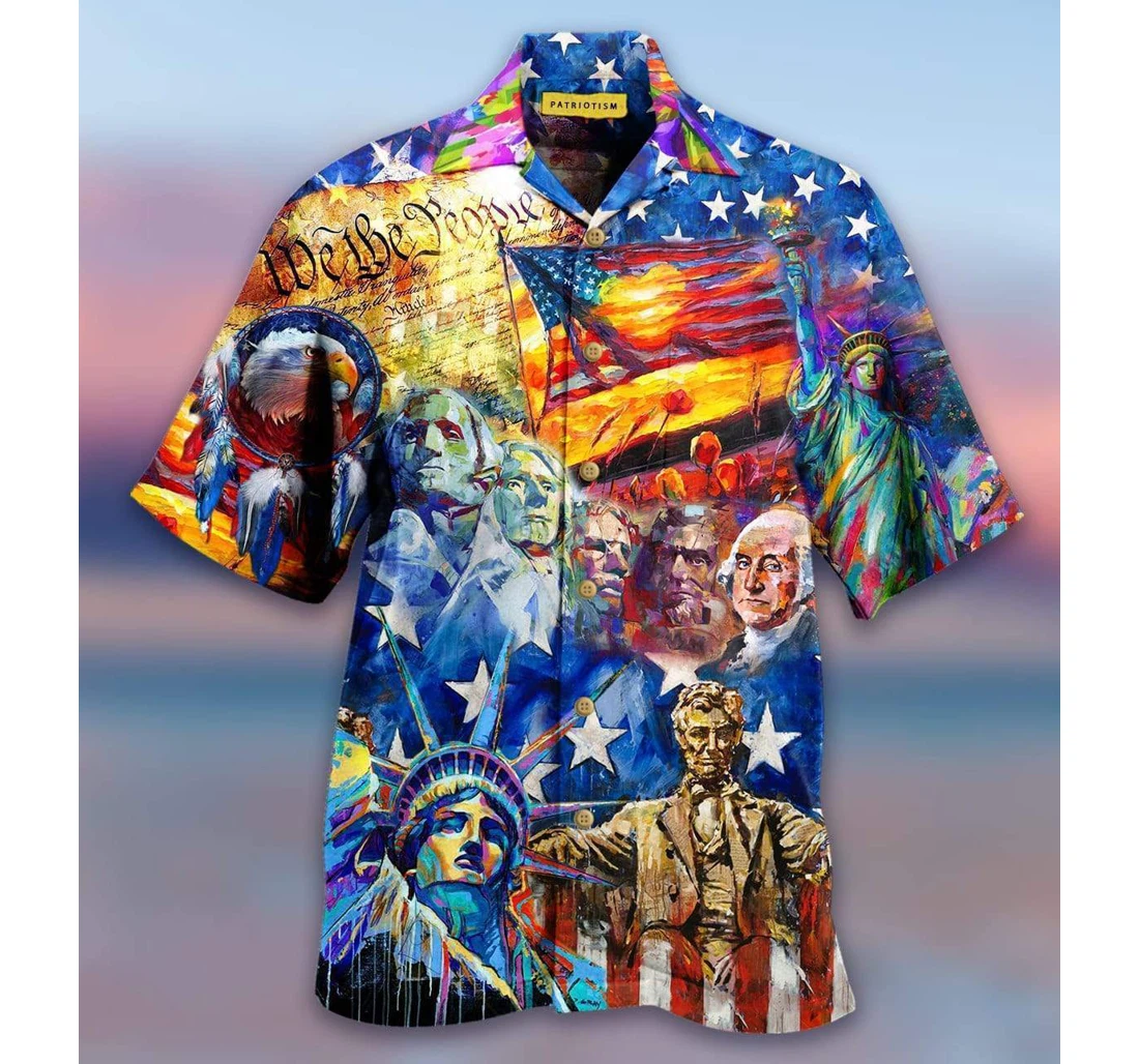 Personalized My Patrioyic Heart Beats Independence Day Hawaiian Shirt, Button Up Aloha Shirt For Men, Women