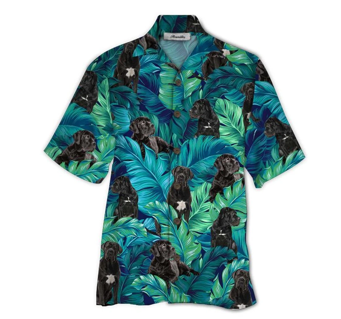 Personalized Cane Corso Hawaiian Shirt, Button Up Aloha Shirt For Men, Women