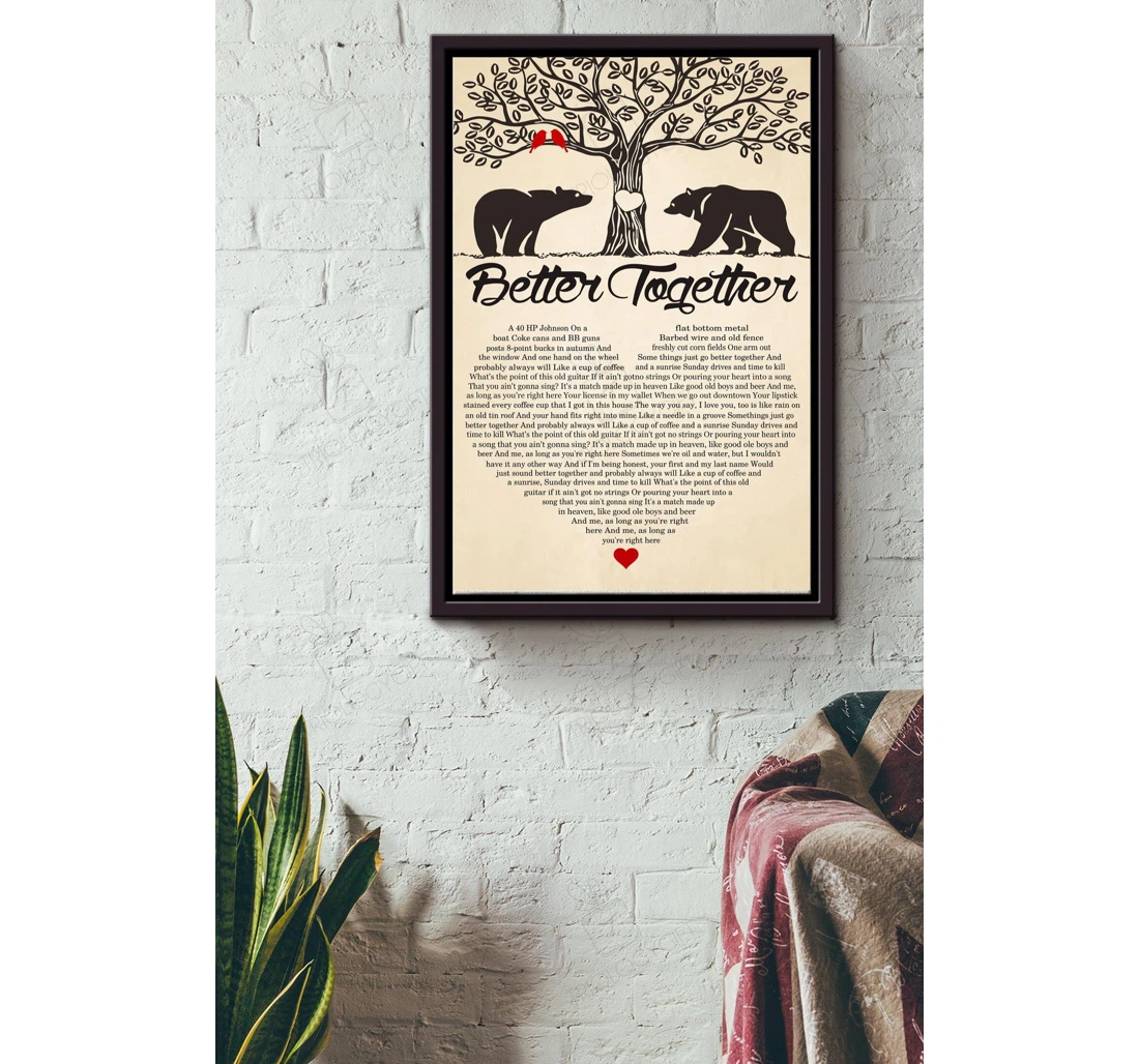 Poster, Canvas - Better Together Love Lovers Wife Valentine's Day Matte S Print Framed Wall Art