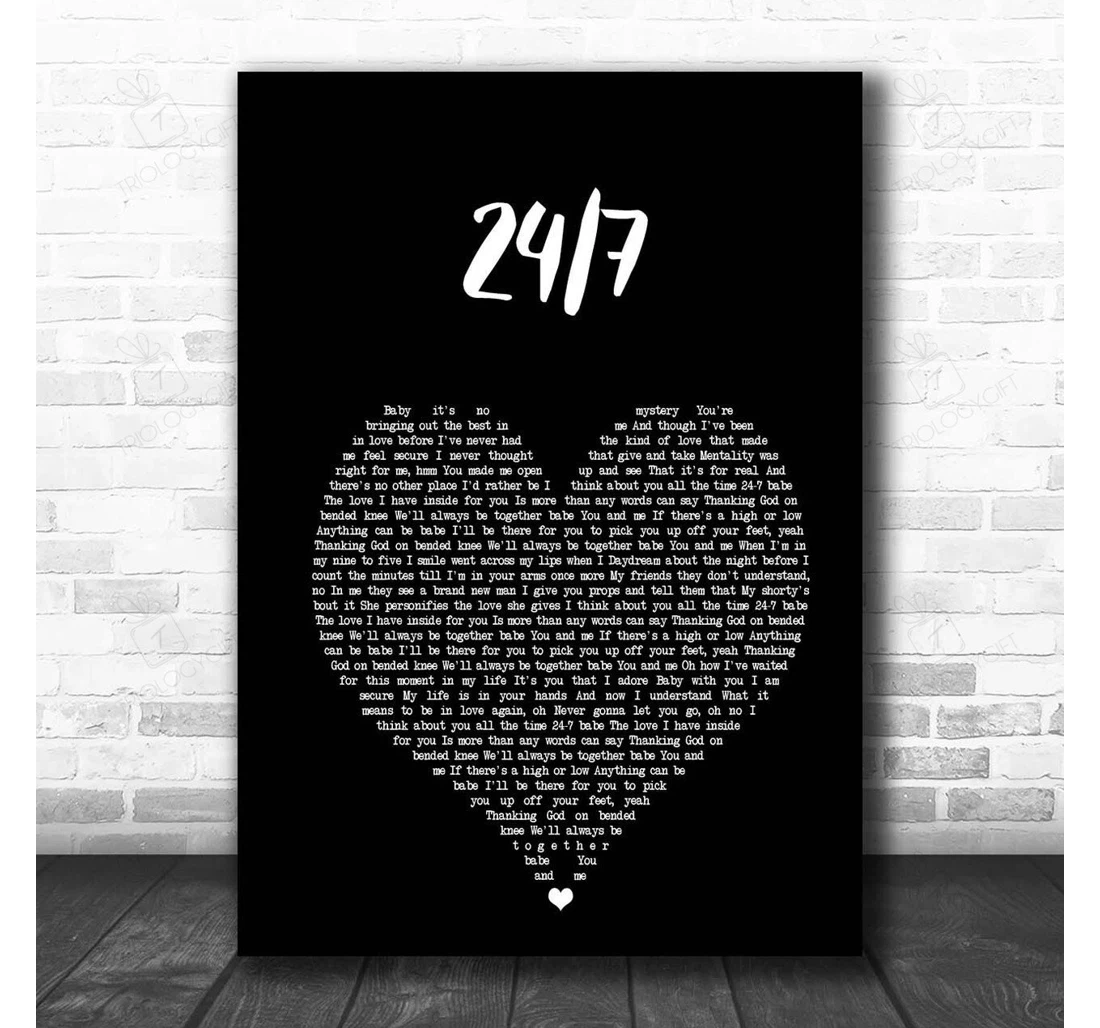 Poster, Canvas - Kevon Edmonds Black Heart Song Lyric Personalised Lyrics Custom Print Framed Wall Art