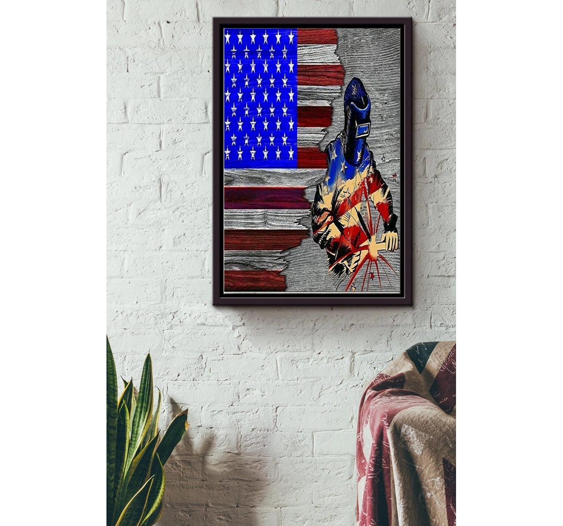 Poster, Canvas - American Welder Welder American Welder Father Dad Fathers Day Matte S Print Framed Wall Art