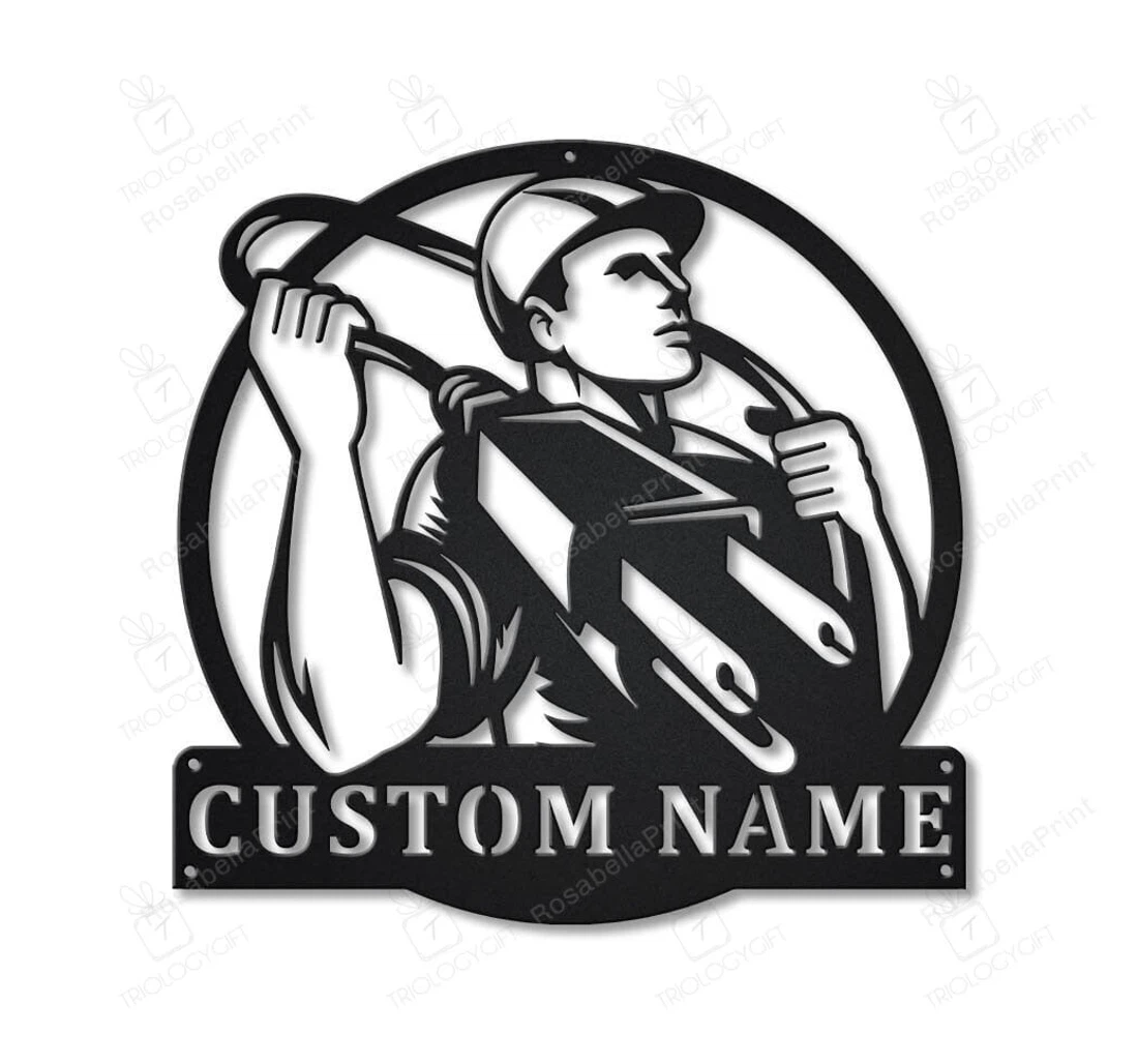 Personalized Metal Sign - Personalized Lineman Art V Custom Lineman Lineman Birthday MonoGram