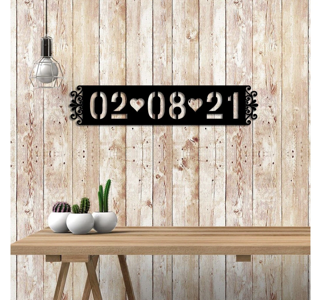 Personalized Metal Sign - Personalized Date Valentines Day Custom Her Wedding Anniversary MonoGram