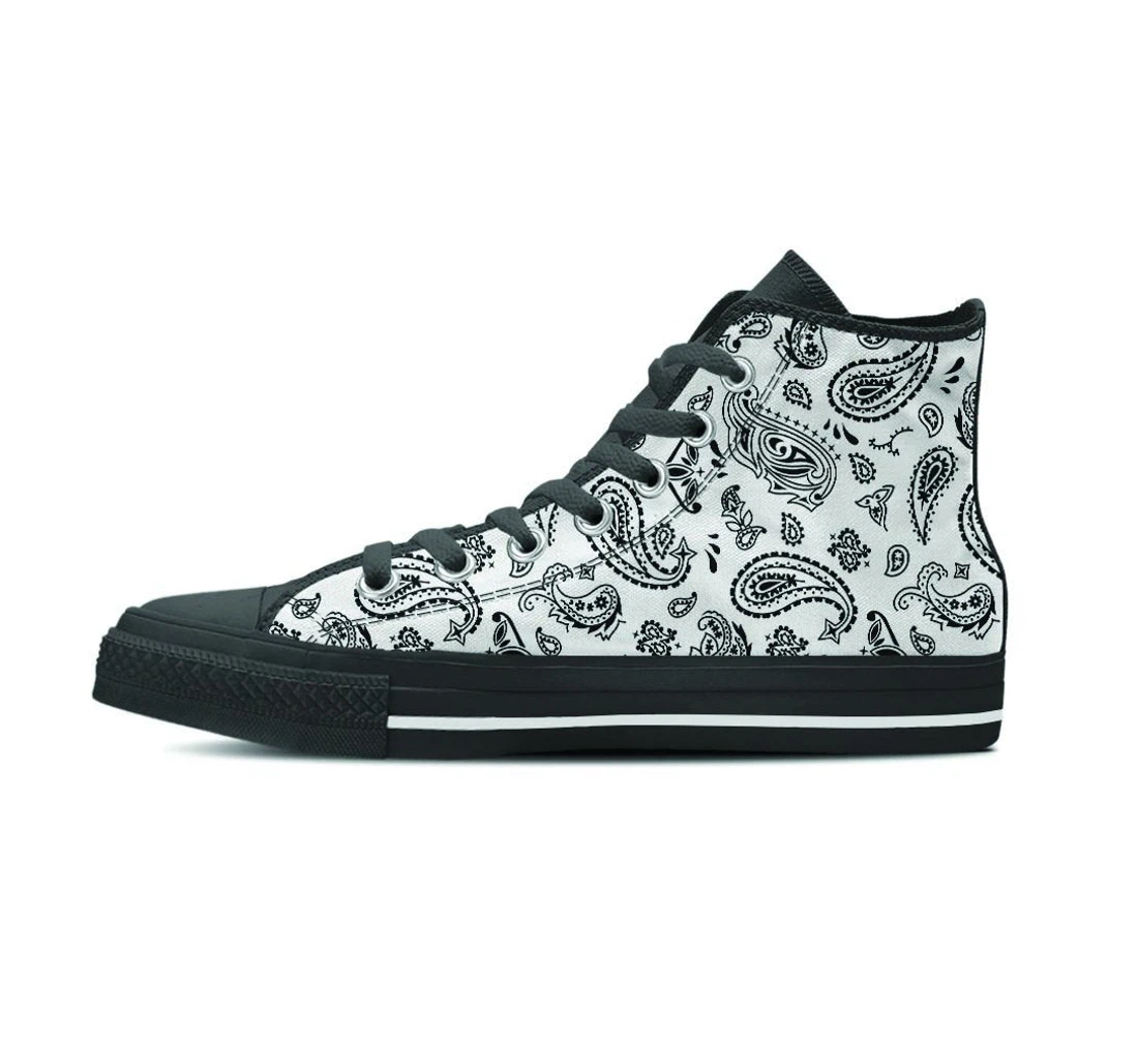 White Bandana Women's High Top Shoes