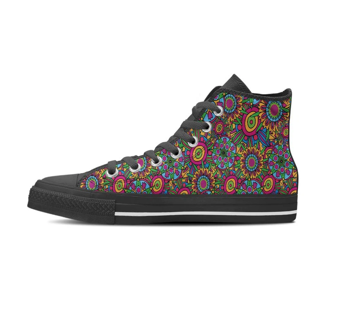 Trippy Psychedelic Floral Women's High Top Shoes