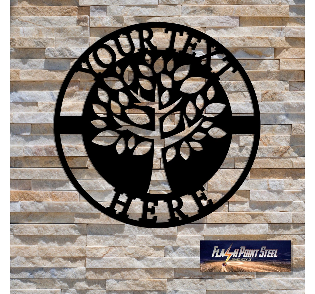 Personalized Metal Sign - Personalized Tree Family Name Family Tree Entrance New MonoGram