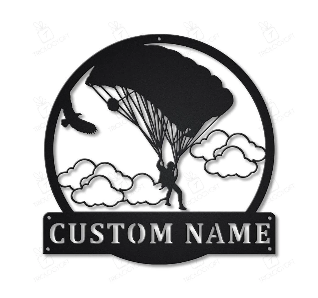 Personalized Metal Sign - Personalized Parachuting Skydiving V Art Custom Parachuting Skydiving Hobbie Sport MonoGram