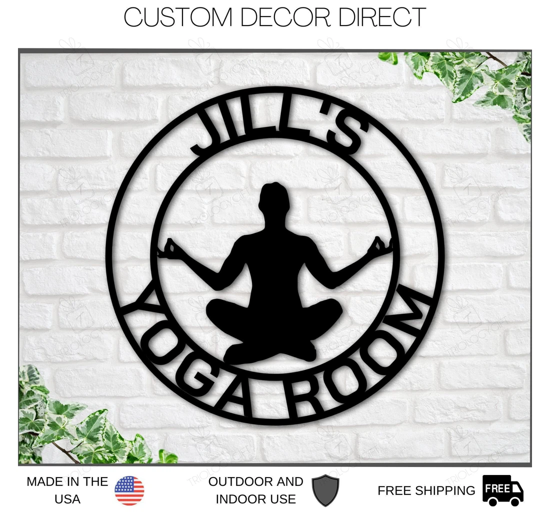 Personalized Metal Sign - Custom Yoga Personalized Yoga Yoga Studio Yogi Yoga Room Name Mothers Day Gift Her MonoGram