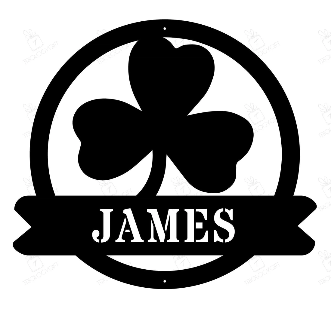 Personalized Metal Sign - Lucky Shamrock Personalized Leaf Clover Irish Family Family Name MonoGram