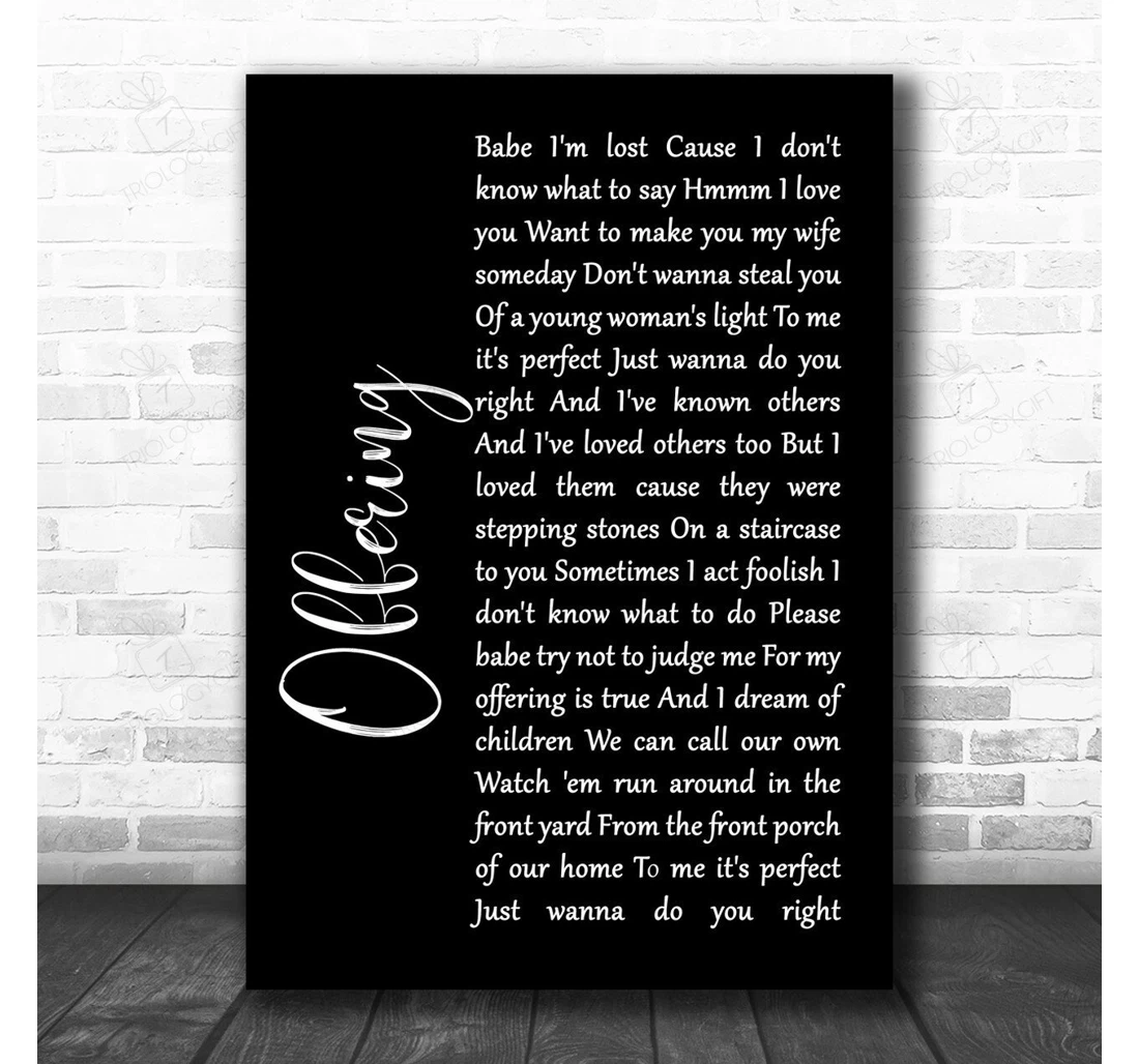 Poster, Canvas - The Avett Brothers Offering Black Script Song Lyric Personalised Lyrics Custom Print Framed Wall Art