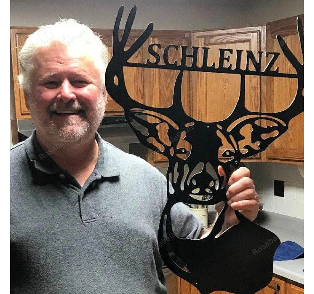 Personalized Metal Sign - Fathers Day Hunting Men Deer Hunting Idea Personalized Father Boyfriend Brother Grandpa MonoGram