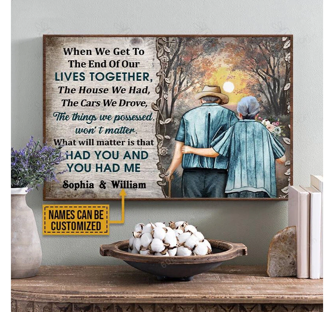 Poster, Canvas - Personalized Valentine's Day Old Couple Best Wedding Customized Frames Print Framed Wall Art