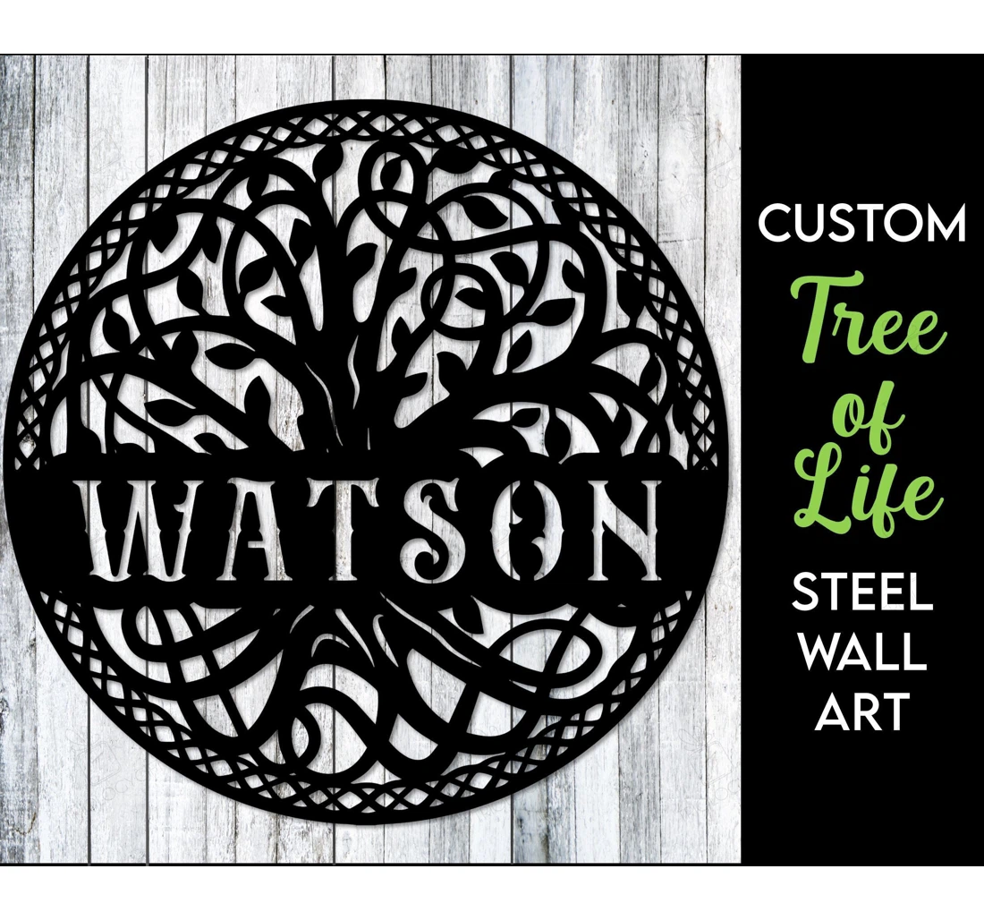 Personalized Metal Sign - Tree Of Life With Family Name Family Name Tree Family Christmas Personalized Christmas Personalized Wedding MonoGram