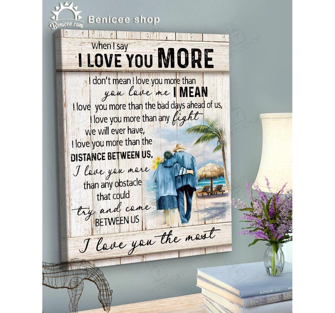 Poster, Canvas - Personalized Valentine's Day Old Couple Wedding Present Customized Frames Print Framed Wall Art