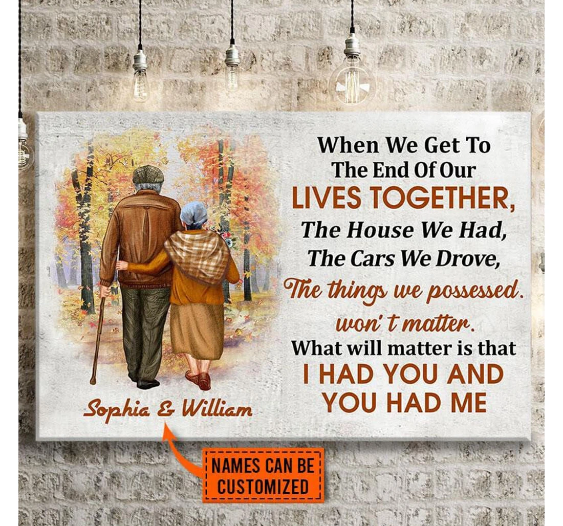 Poster, Canvas - Personalized Valentine's Day Old Couple Best Wedding Customized Frames Print Framed Wall Art