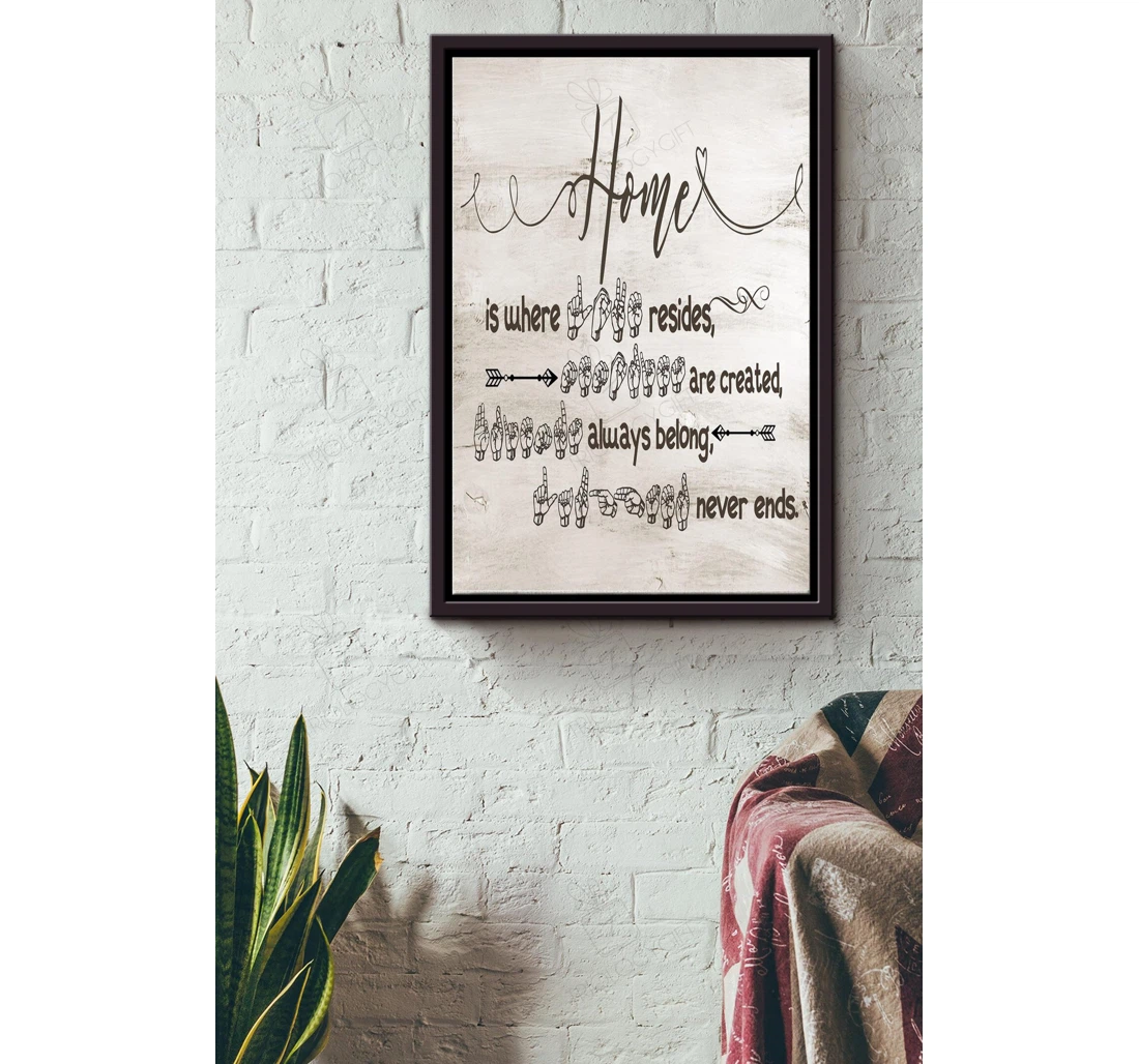 Poster, Canvas - Sign Language Father Mother Fathers Day Mothers Day Matte S Print Framed Wall Art