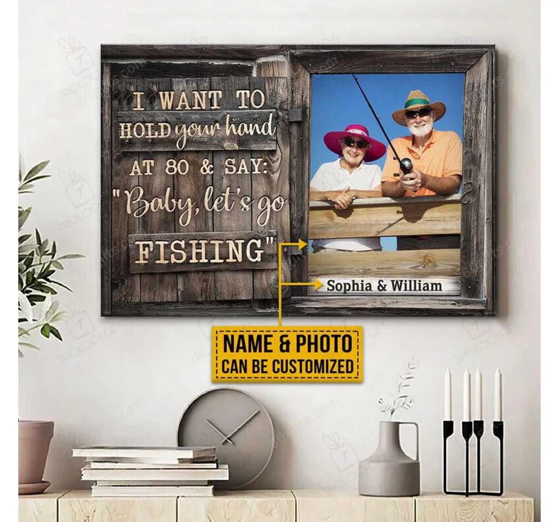 Poster, Canvas - Personalized Valentine's Day Old Couple Best Wedding Customized Frames Print Framed Wall Art