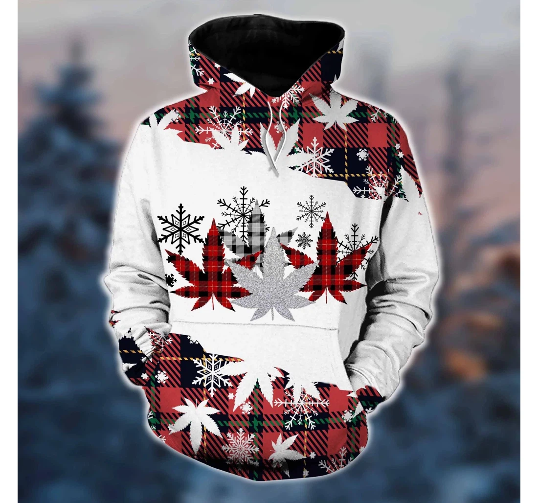 Personalized Christmas Cannabis Christmas - 3D Printed Pullover Hoodie