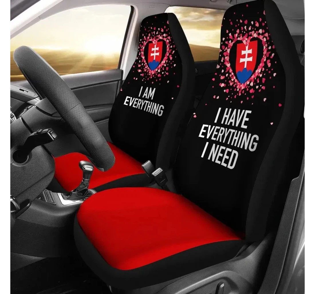Personalized Slovakia Couple Valentine Everthing I Need Two Rlt Universal Front Car Seat Cover