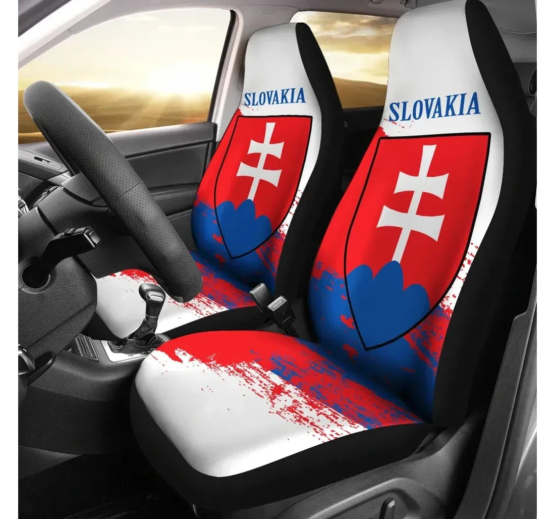 Personalized Slovakia Special Two Rlt Universal Front Car Seat Cover