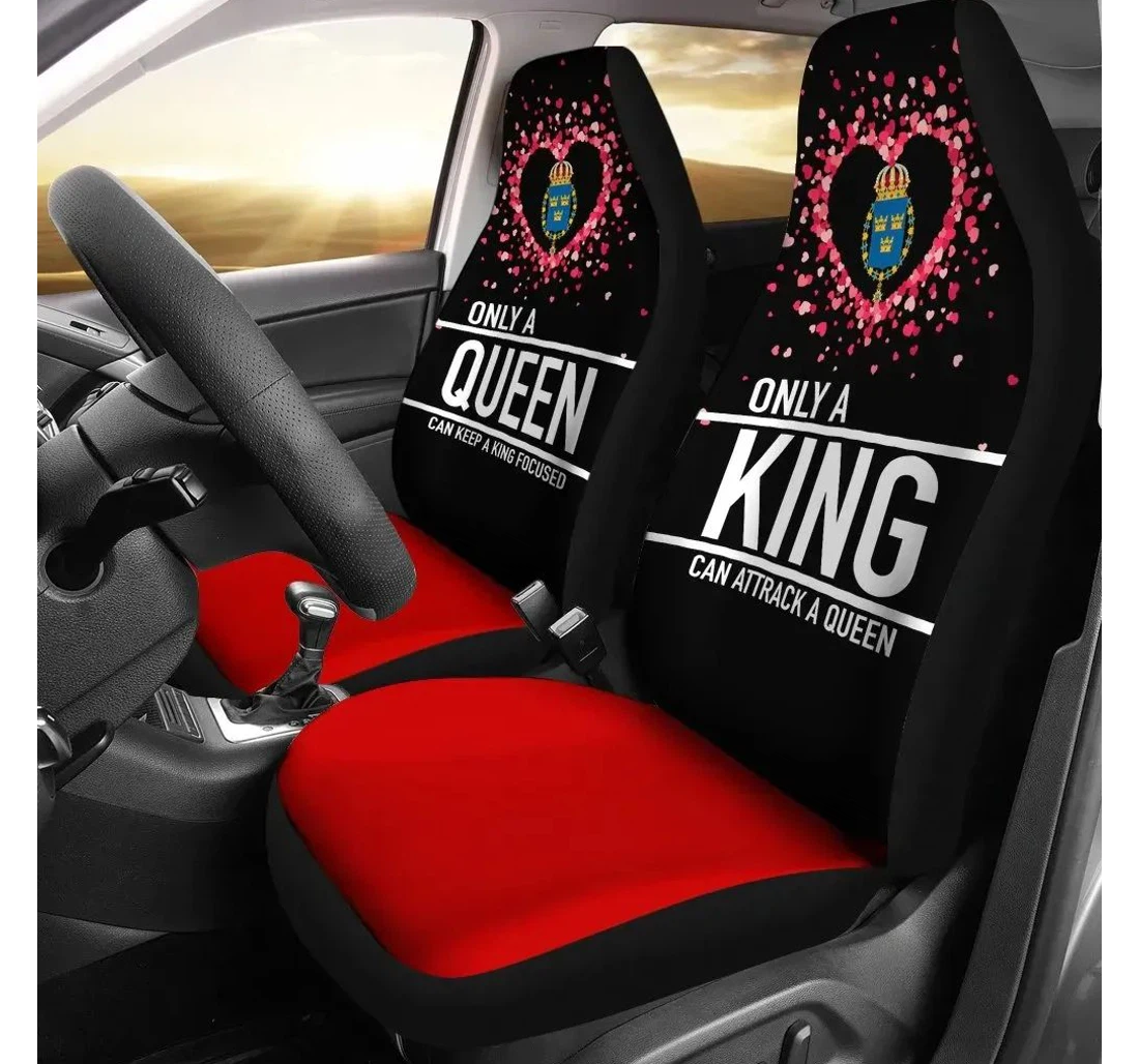 Personalized Sweden Couple Valentine Nothing Make Sense Ver Rlt Universal Front Car Seat Cover