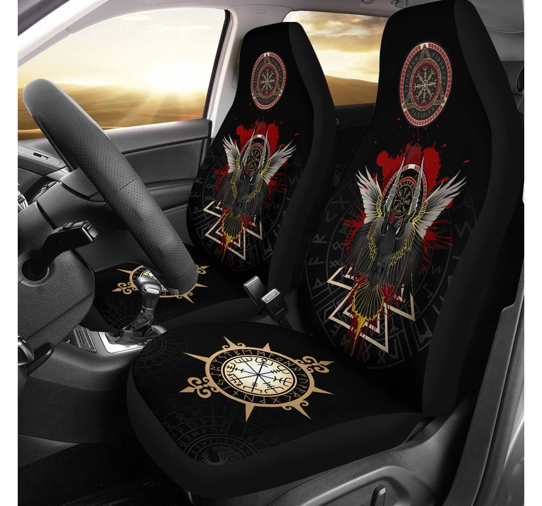 Personalized Viking Raven Odin Special Version Rlt Universal Front Car Seat Cover