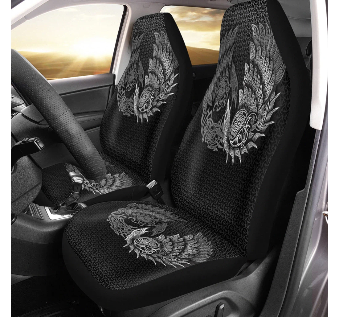 Personalized Viking Ragnarok Huginn Muninn Special Version Rlt Universal Front Car Seat Cover