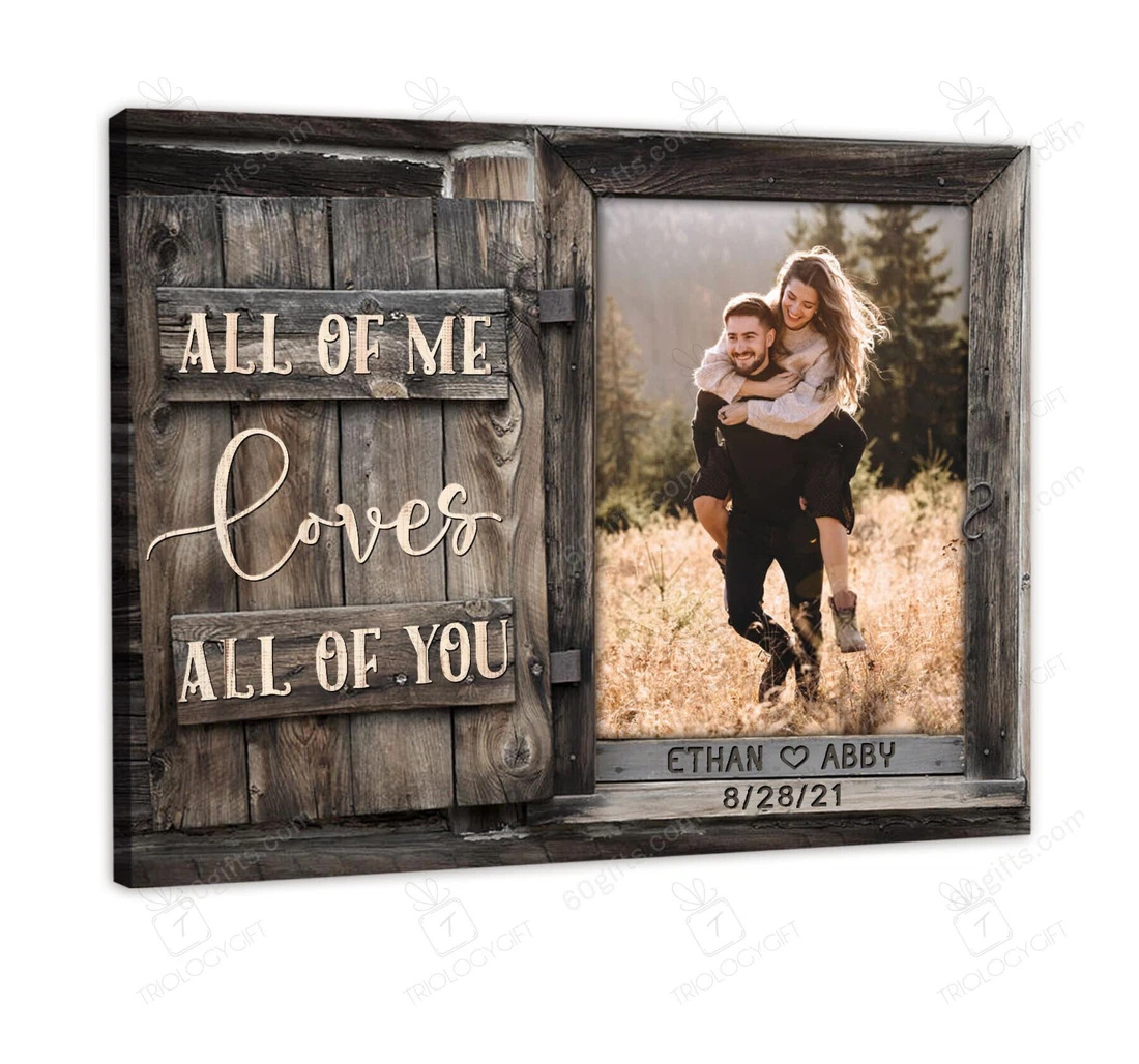 Poster, Canvas - Personalized Valentine's Day Wedding Present Customized Vintage Frames Print Framed Wall Art