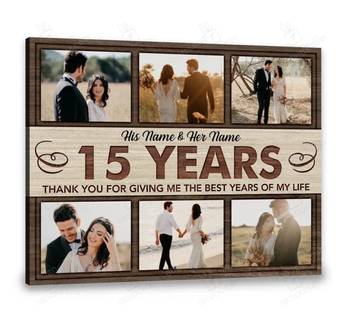 Poster, Canvas - Customized Name And Collage Happy Year Wedding Thank You Giving Me Personalized Frames Print Framed Wall Art