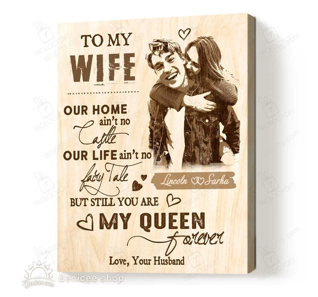 Poster, Canvas - Personalized Valentine's Day Our Wedding Present Customized Frames Print Framed Wall Art