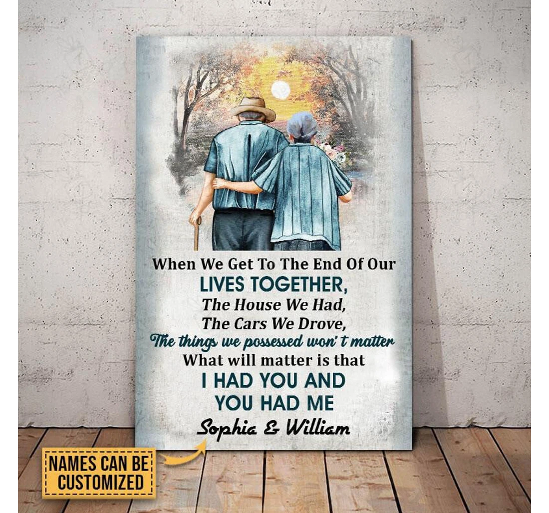 Poster, Canvas - Personalized Valentine's Day Old Couple Best Wedding Customized Frames Print Framed Wall Art